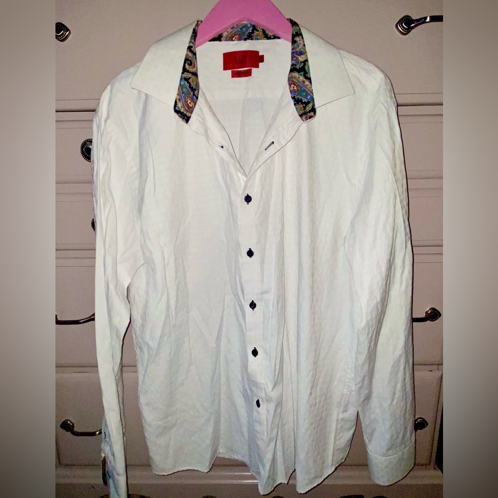 New ELIE BALLEH Italian white men’s dress shirt ! Size XXL
